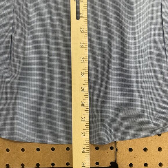 Eton Contemporary LS Button Up Shirt Mens Size 17.5/44 Navy Blue Plaid Romania - Picture 7 of 8